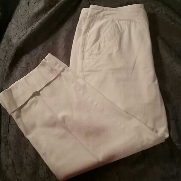 𝅺LIZ CLAIBORNE AUDRA WHITE PANTS - Picture 1 of 4